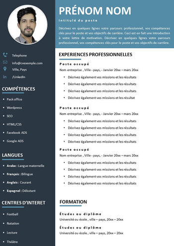 Modèle de CV Algérien