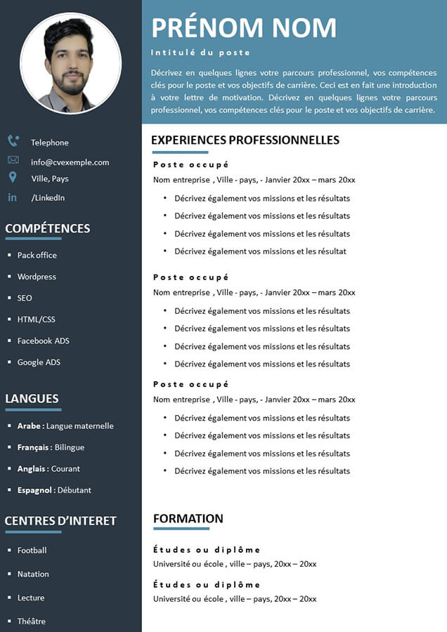 Modèle de CV Algérien