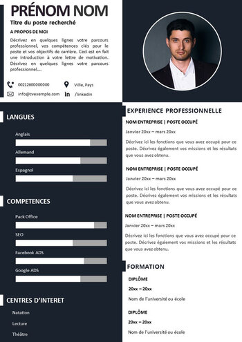 Modèle de CV épuré