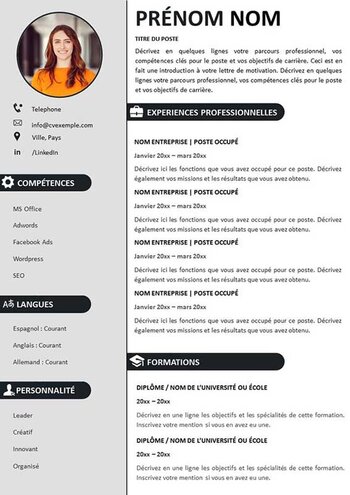 CV à Exporter PDF gratuit