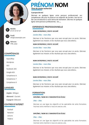 Modèle de CV Attractif