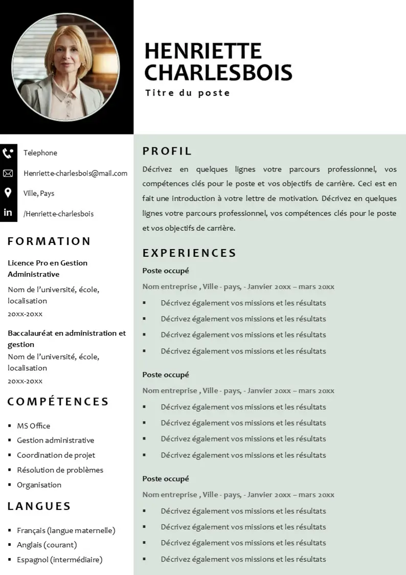 modèle de cv atypique gratuit