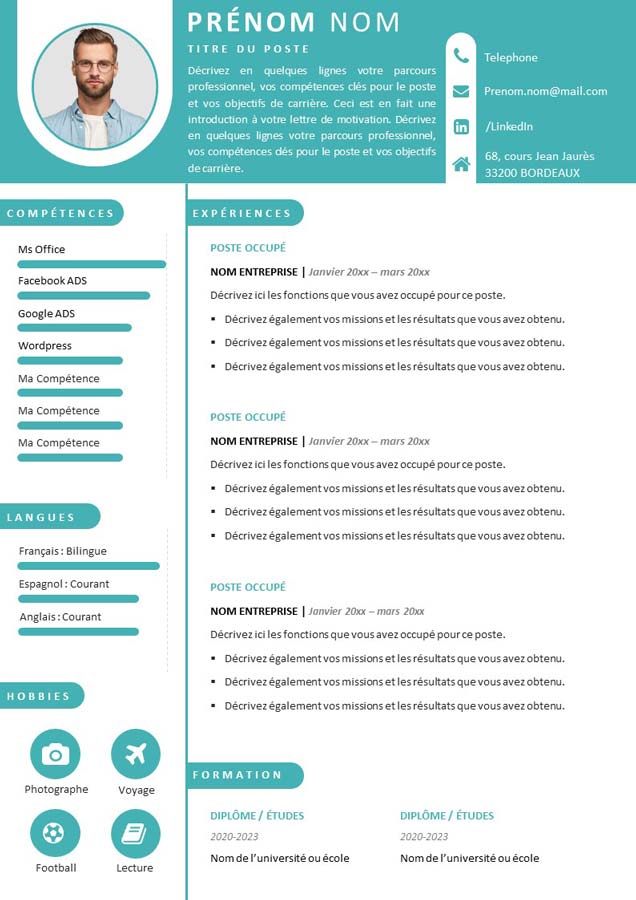 Exemples De Cv Gratuit Remplir Cv