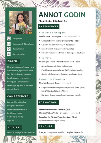 cv fleuriste gratuit