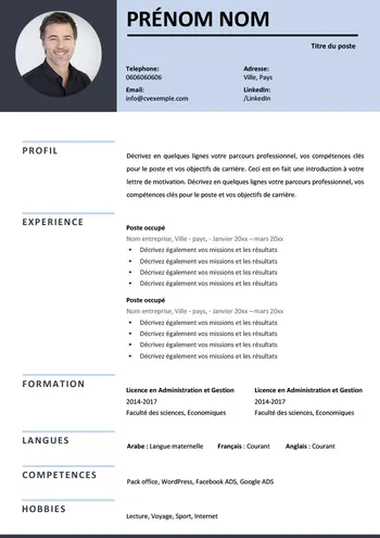 cv marocain simple word
