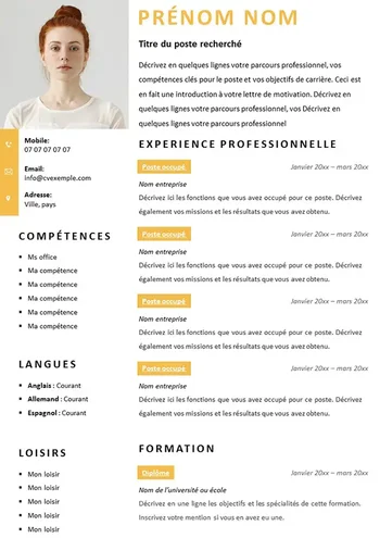 Modèle de CV Microsoft Office