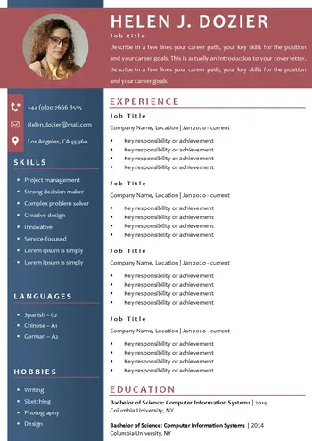 CV Nouveau anglais word