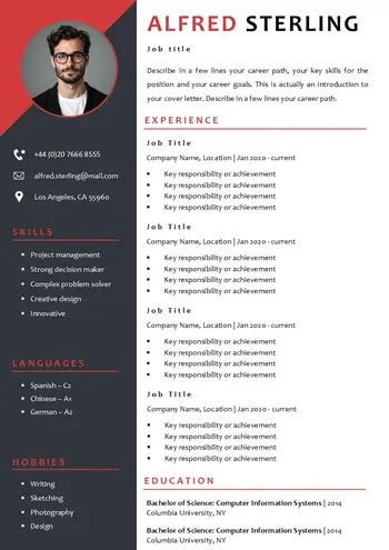 Modèle de CV en Anglais Parfait