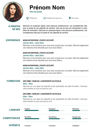 Modèle de CV Personnalisable