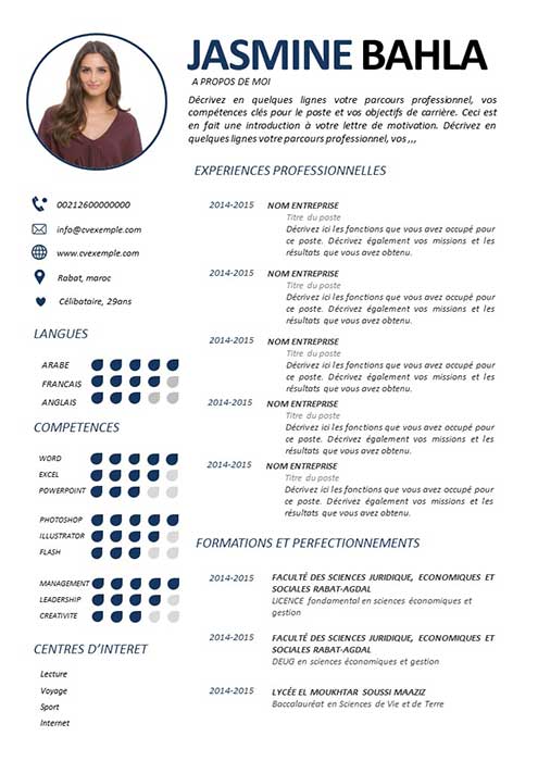 CV Professionnel Féminin
