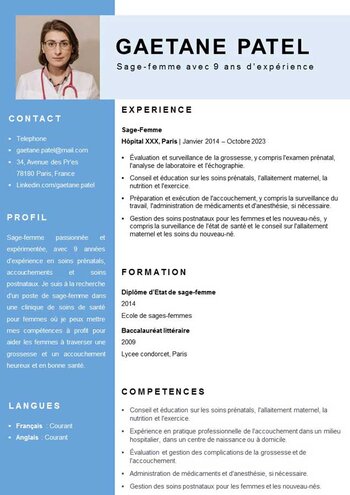 Modèle de CV Sage-Femme 2025 gratuit à télécharger