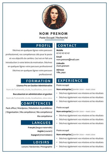 modèle de CV Scientifique