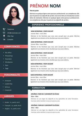 Modèle de CV Stage