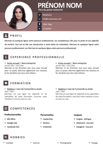 CV Stage 3ème Word