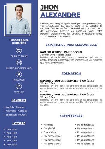 CV Avec Une Seule Expérience
