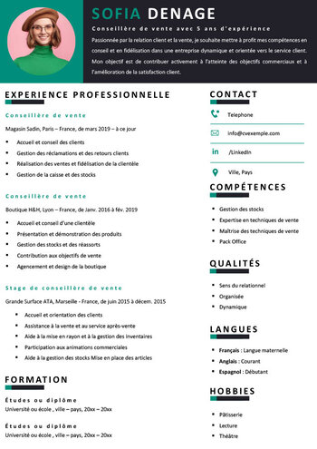 Exemple de CV vendeur / vendeuse Gratuit à télécharger