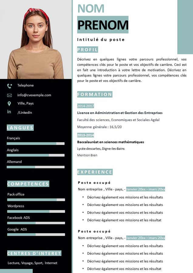 Mod le De CV Pour Stage De 3 me Exemple Avec Word Et PPT Mod le De CV Pour Stage De 3 me Exemple Avec Word Et PPT