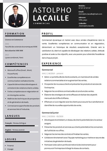CV commercial gratuit à télécharger