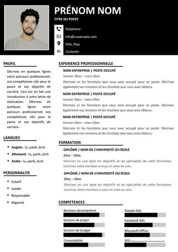 Modèle de CV Essentiel