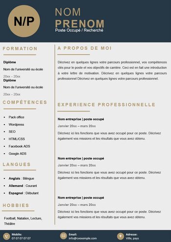 CV mac pages gratuit à télécharger