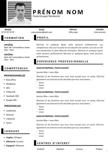 CV Sobre Word