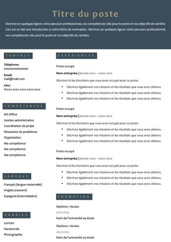 Modèle de CV anonyme Gratuit Word