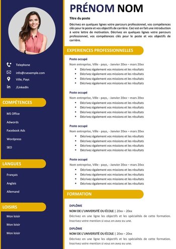 Modèle de CV Apec Gratuit à télécharger Word