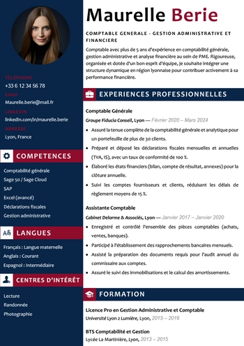 modèle de CV français gratuit à télécharger avec Word
